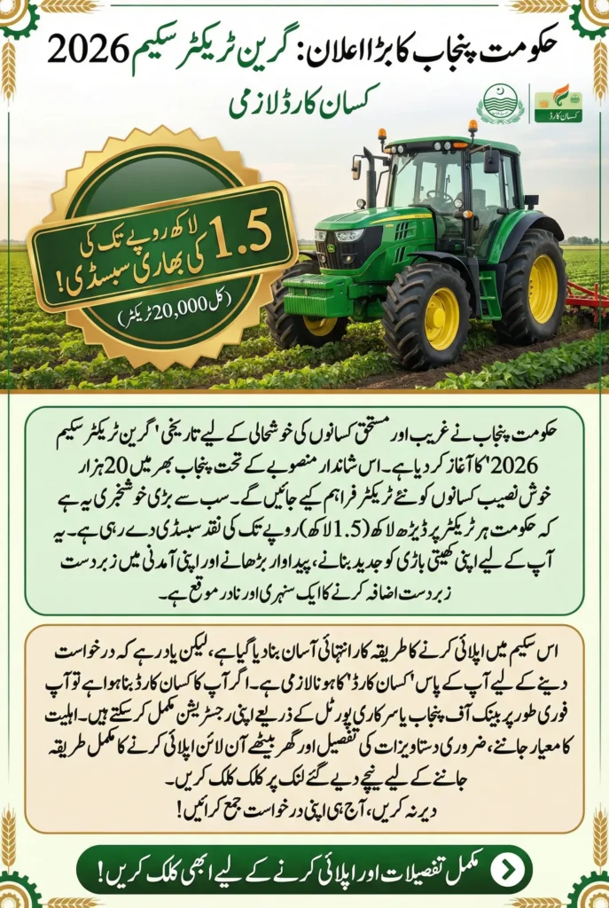CM Of Punjab Green Tractor Scheme 2026 At Subsidy Rate For FarmersΒ
